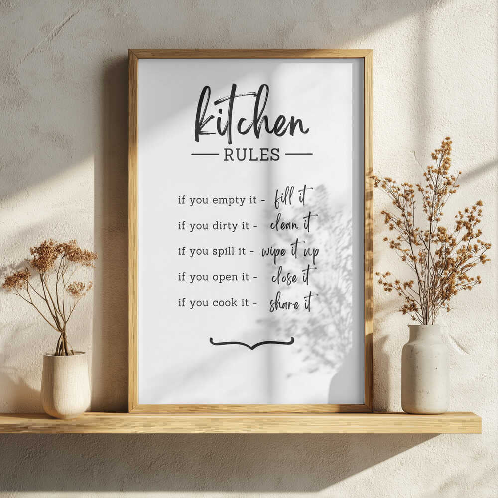 Modern Kitchen Rules Art Print UK — Abstract Vibrant Wall Art — Kitchen — Wall It All Prints