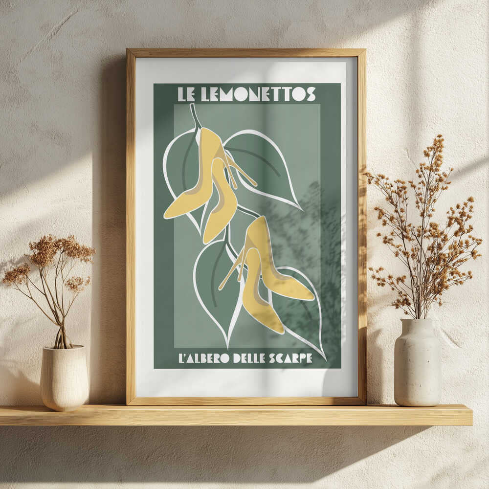 Art Deco Shoe Tree Art Print UK — Botanical Vibrant Wall Art — Kitchen — Wall It All Prints