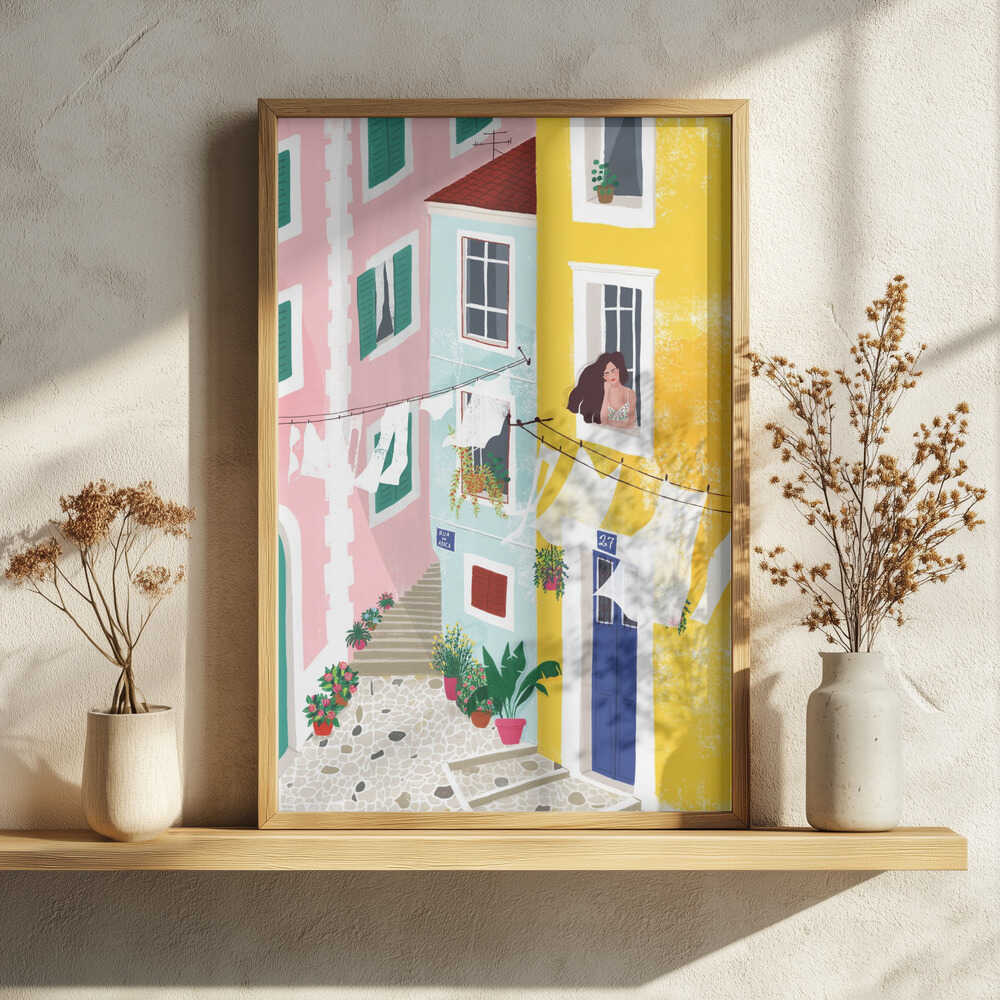Vibrant European Street Art Print UK — Abstract Vibrant Wall Art — Living Room — Wall It All Prints