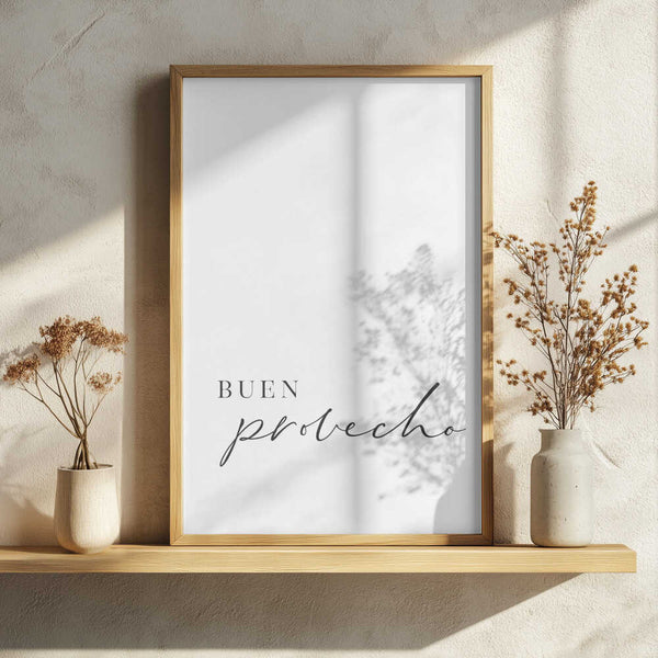Buen Provecho Quote Art Print UK — Abstract Vibrant Wall Art — Kitchen — Wall It All Prints
