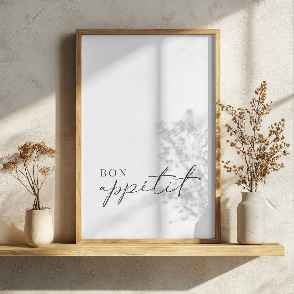 Bon Appetit Dining Quote Art Print UK — Abstract Vibrant Wall Art — Kitchen — Wall It All Prints