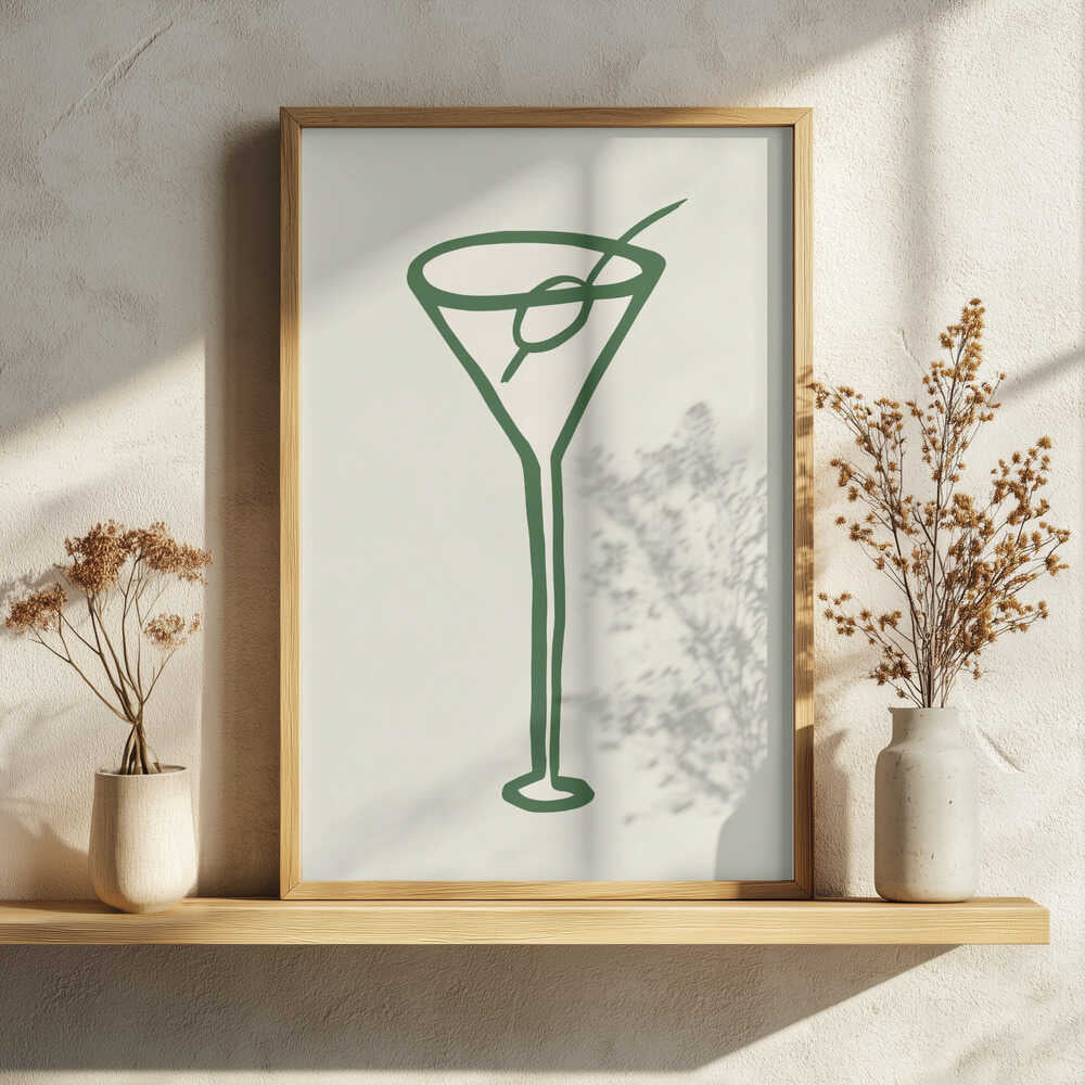 Classic Green Martini Art Print UK — Food Fresh Wall Art — Kitchen — Wall It All Prints