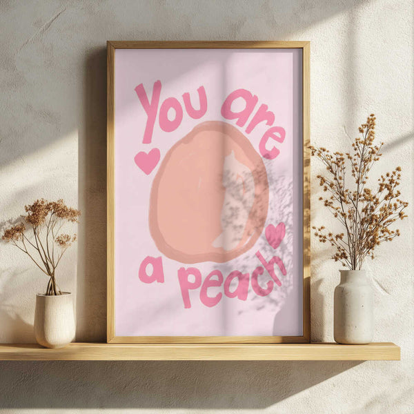 Sweet Peach Tribute Art Print UK — Abstract Vibrant Wall Art — Kitchen — Wall It All Prints