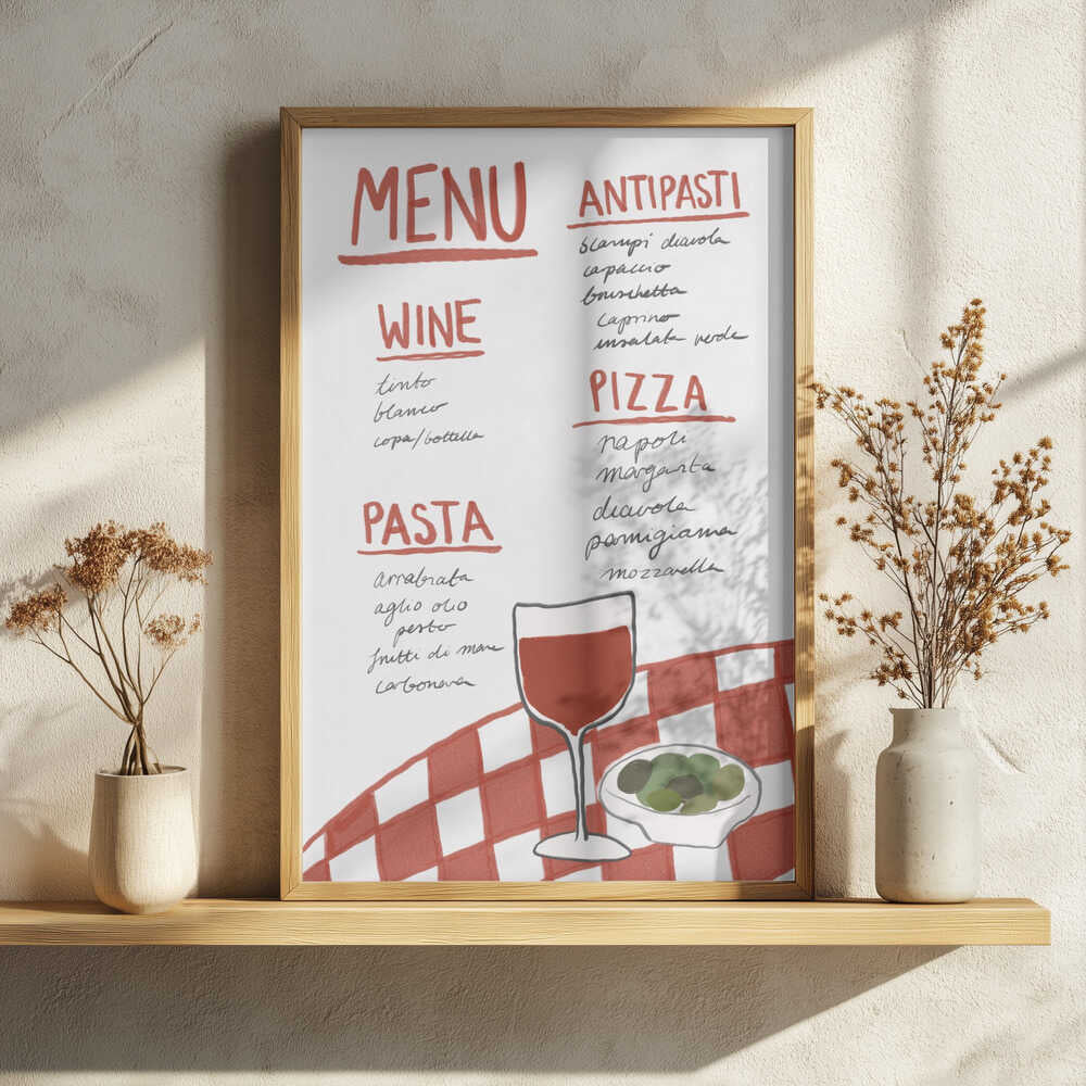 Italian Cuisine Delight Art Print UK — Vintage Vibrant Wall Art — Kitchen — Wall It All Prints