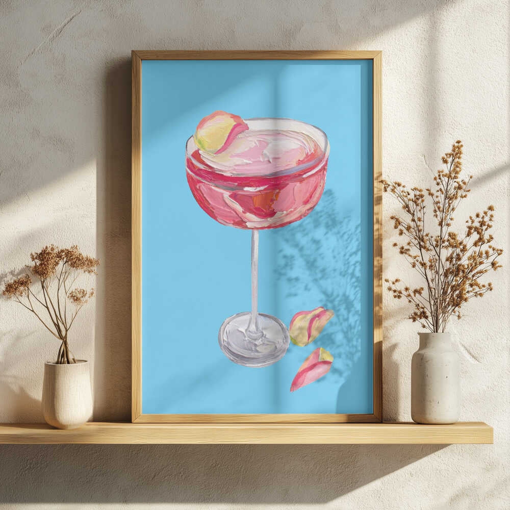 Vibrant Pink Cocktail Art Print UK — Food Vibrant Wall Art — Kitchen — Wall It All Prints