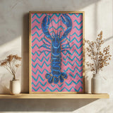 Vibrant Blue Lobster Chevron