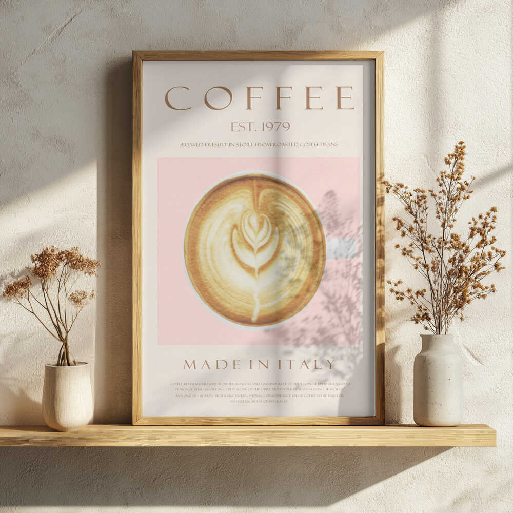 Elegant Morning Latte Art Print UK — Botanical Fresh Wall Art — Kitchen — Wall It All Prints