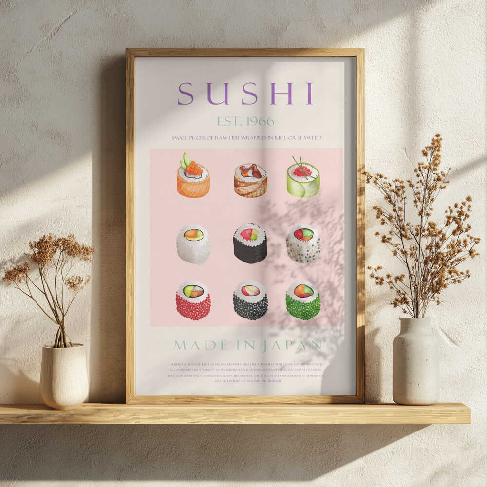 Japanese Sushi Collection Art Print UK — Japanese Vibrant Wall Art — Kitchen — Wall It All Prints
