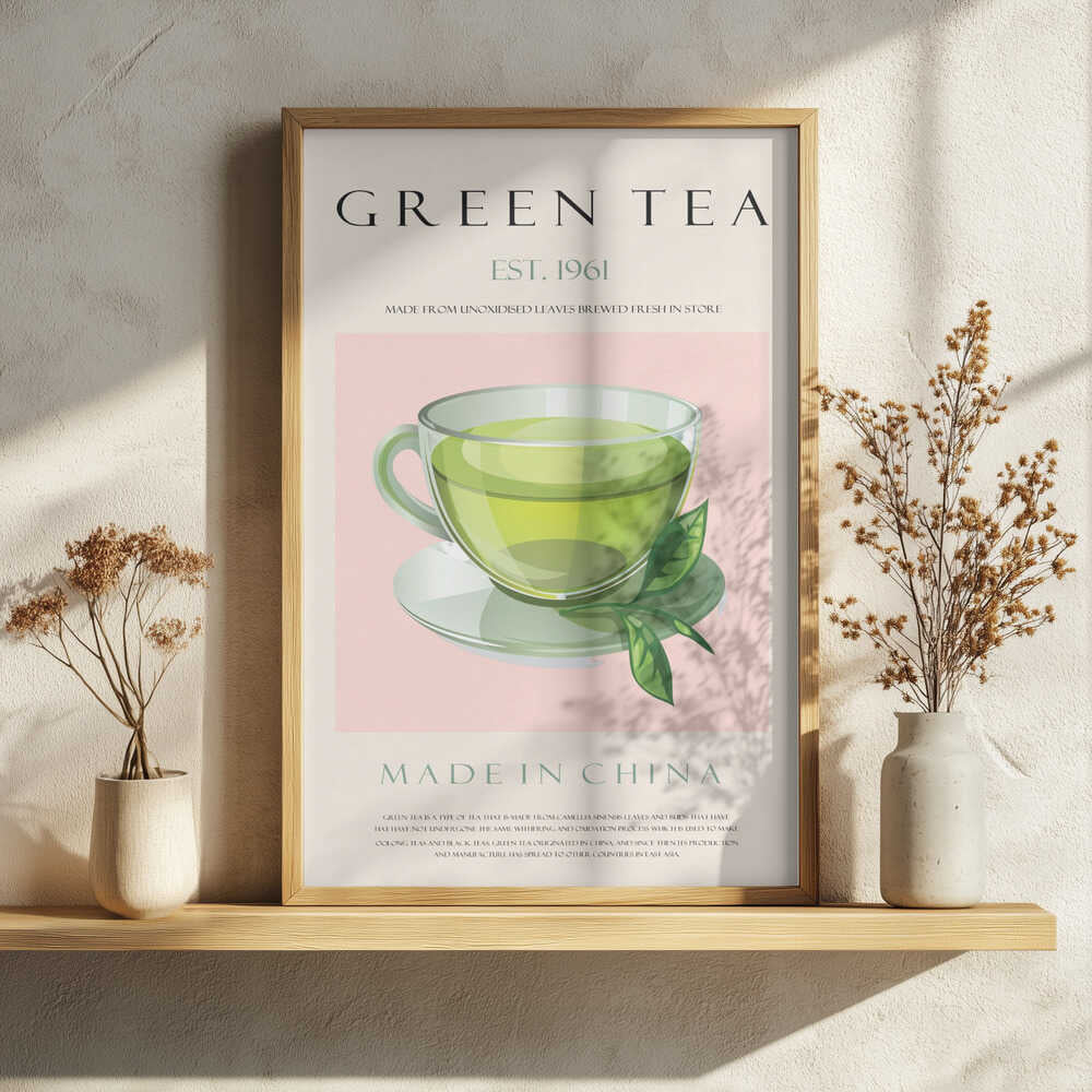 Fresh Green Tea Art Print UK — Abstract Fresh Wall Art — Kitchen — Wall It All Prints