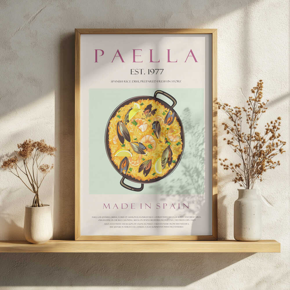 Classic Spanish Paella Art Print UK — Abstract Vibrant Wall Art — Kitchen — Wall It All Prints