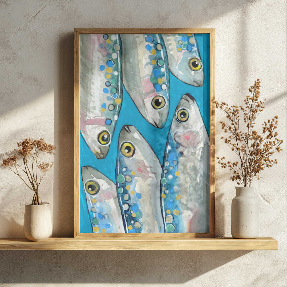 Fishes Art Print UK — Abstract Vibrant Wall Art — Kitchen — Wall It All Prints