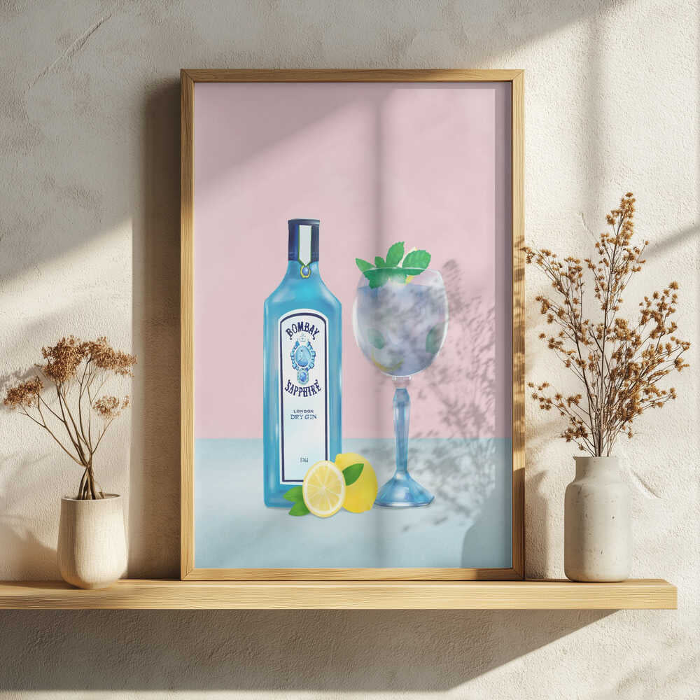 Gin Cocktail Art Print UK — Abstract Calm Wall Art — Kitchen — Wall It All Prints