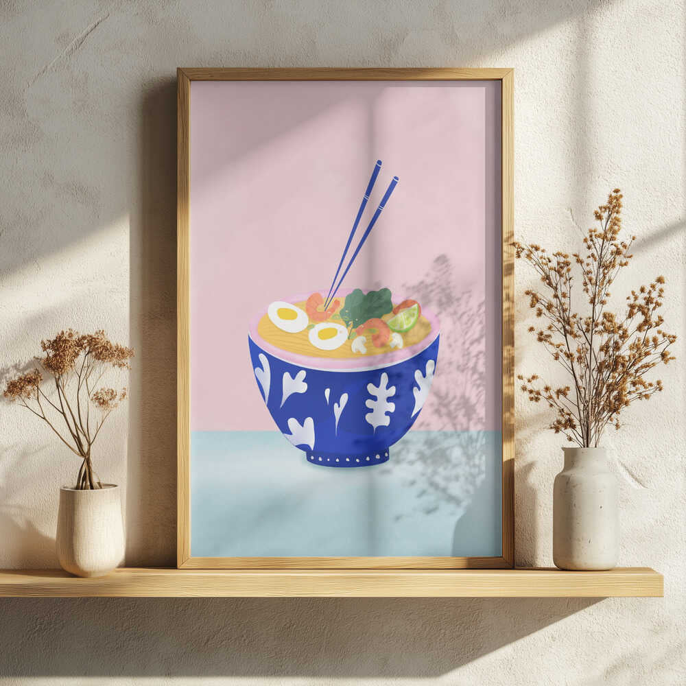 Ramen Bowl Art Print UK — Japanese Fresh Wall Art — Kitchen — Wall It All Prints
