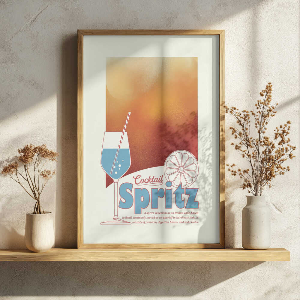 Spritz Cocktail Aperitivo Art Print UK — Abstract Vibrant Wall Art — Kitchen — Wall It All Prints