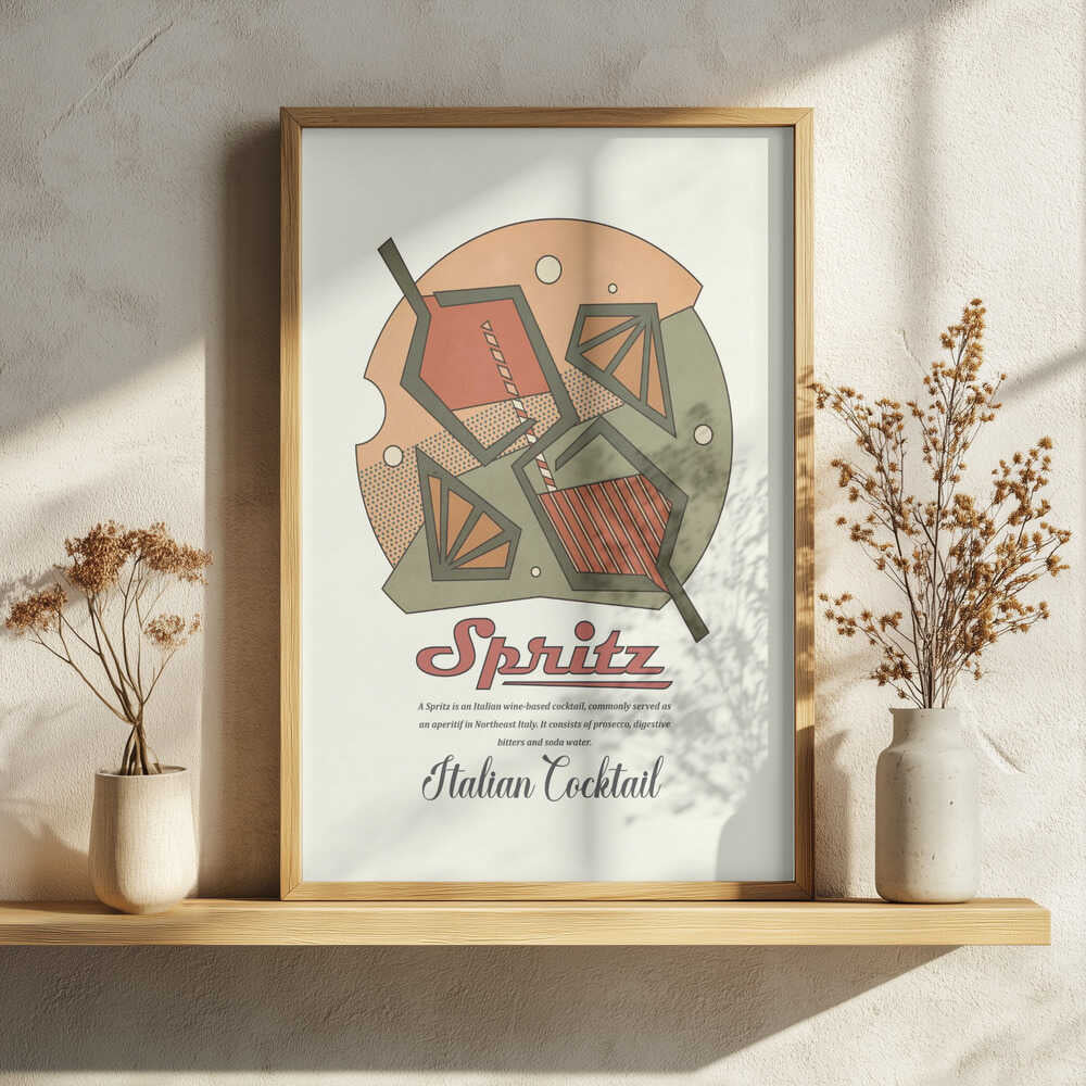 Vibrant Spritz Cocktail Art Print UK — Abstract Vibrant Wall Art — Kitchen — Wall It All Prints