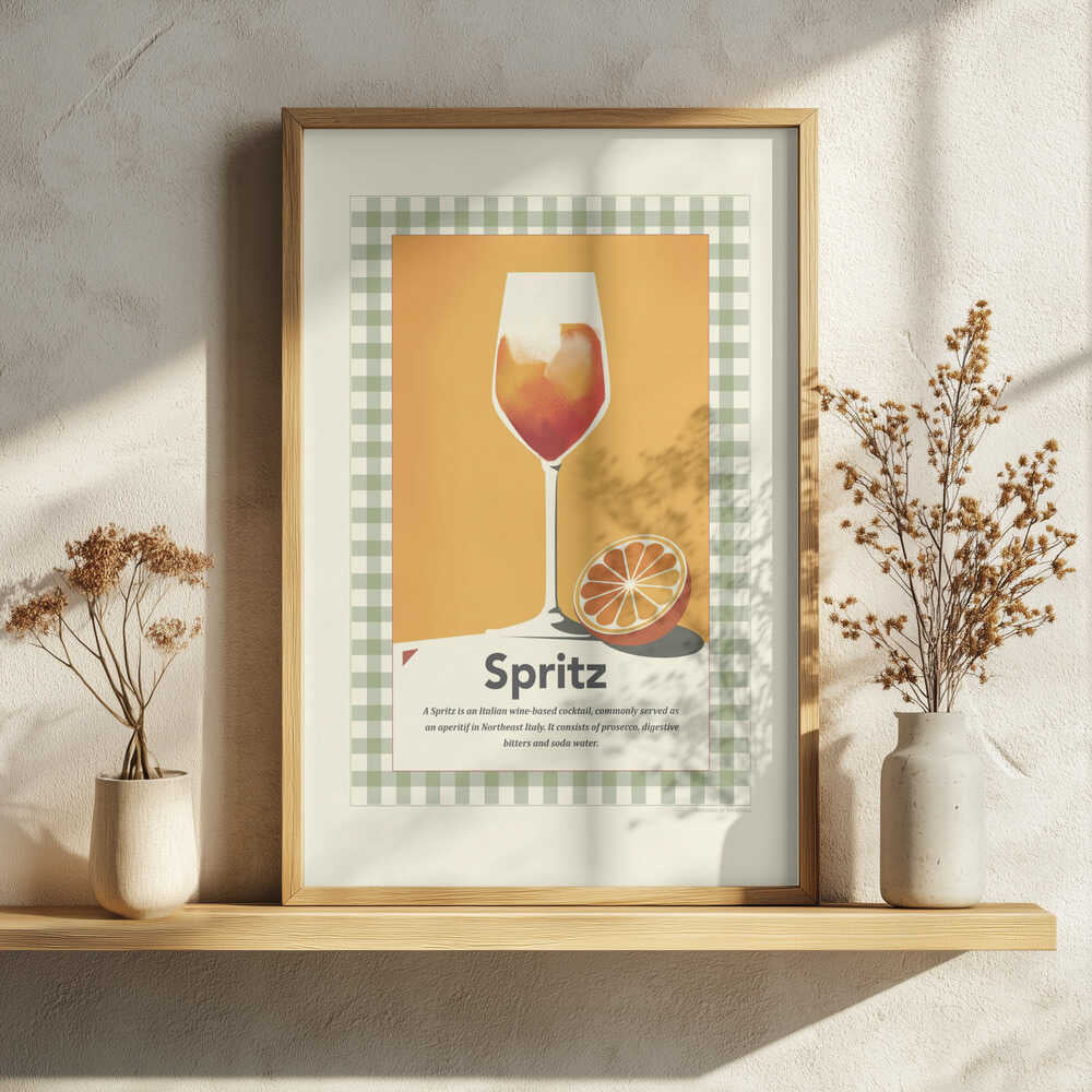 Vibrant Spritz Cocktail Art Print UK — Vintage Vibrant Wall Art — Kitchen — Wall It All Prints
