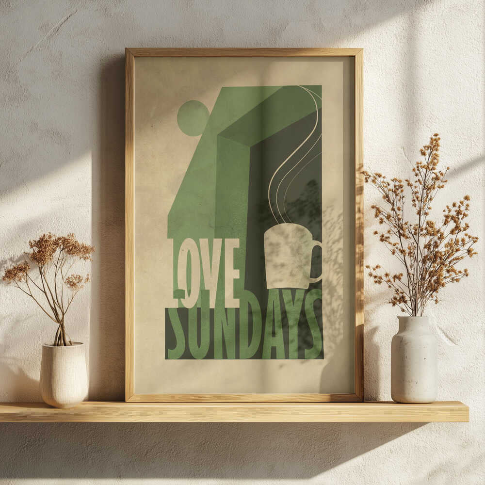 Love Sundays Coffee Mug Art Print UK — Abstract Vibrant Wall Art — Kitchen — Wall It All Prints