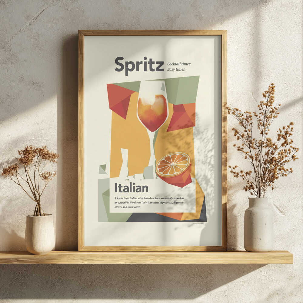 Italian Spritz Cocktail Art Print UK — Food Vibrant Wall Art — Kitchen — Wall It All Prints