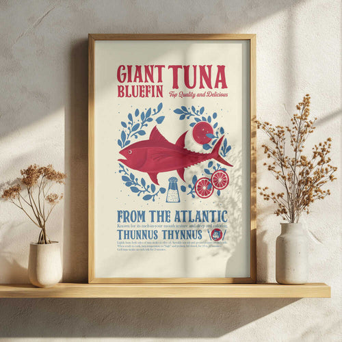 Atlantic Giant Bluefin Tuna Art Print UK — Animal Vibrant Wall Art — Kitchen — Wall It All Prints