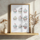 Pastel Cupcake Delights Art Print UK — Food Calm Wall Art — Kitchen — Wall It All Prints