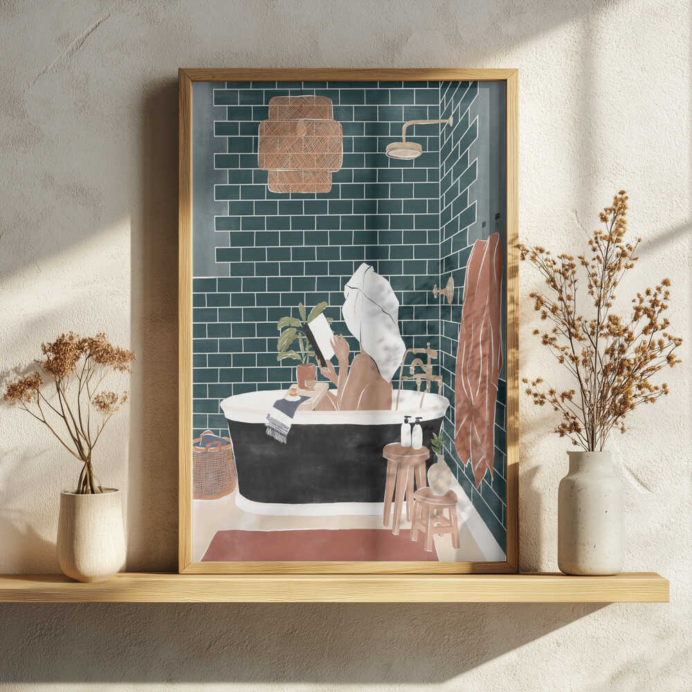 Relaxing Bath Time Art Print UK — Abstract Vibrant Wall Art — Bathroom — Wall It All Prints