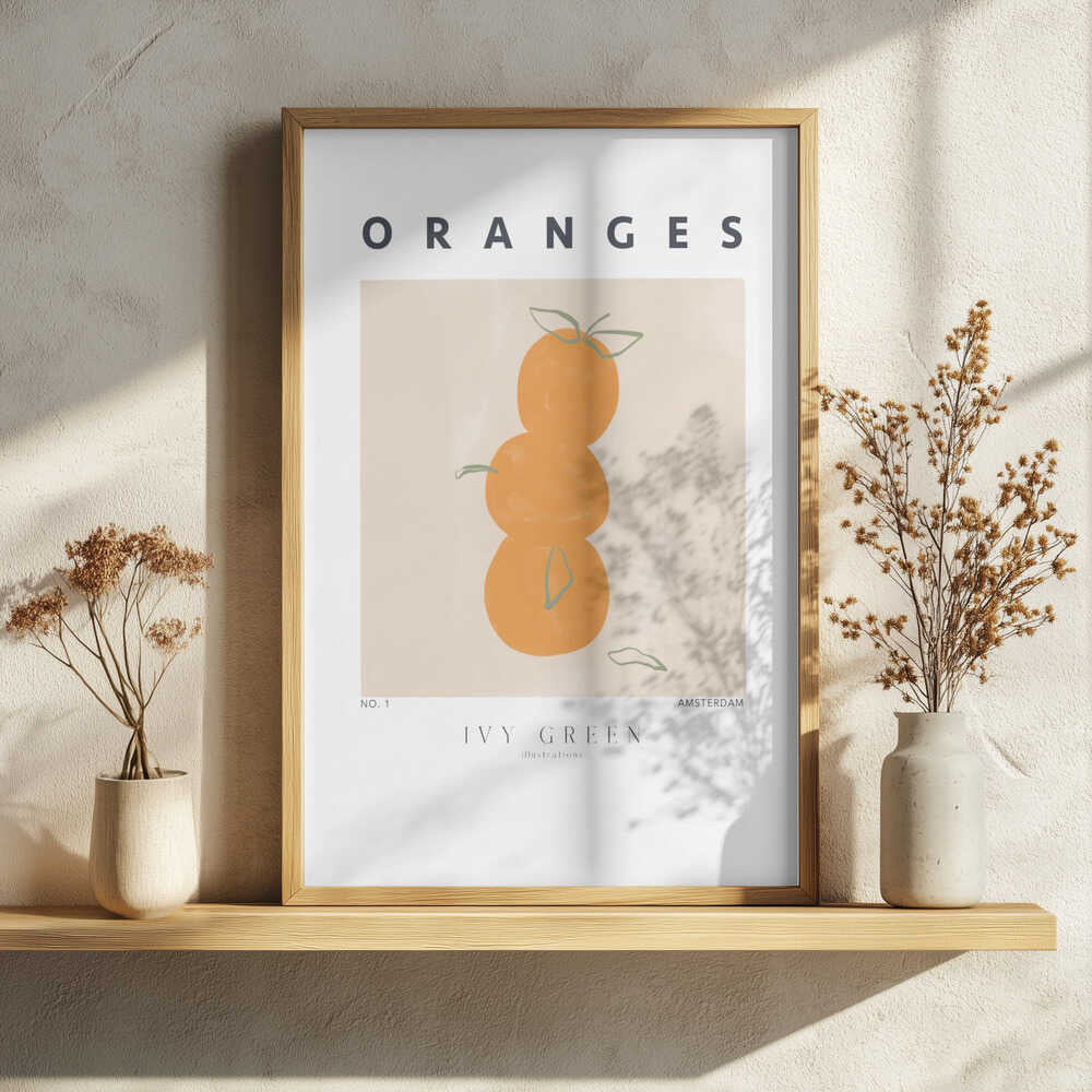Minimalist Orange Stack Art Print UK — Abstract Vibrant Wall Art — Kitchen — Wall It All Prints