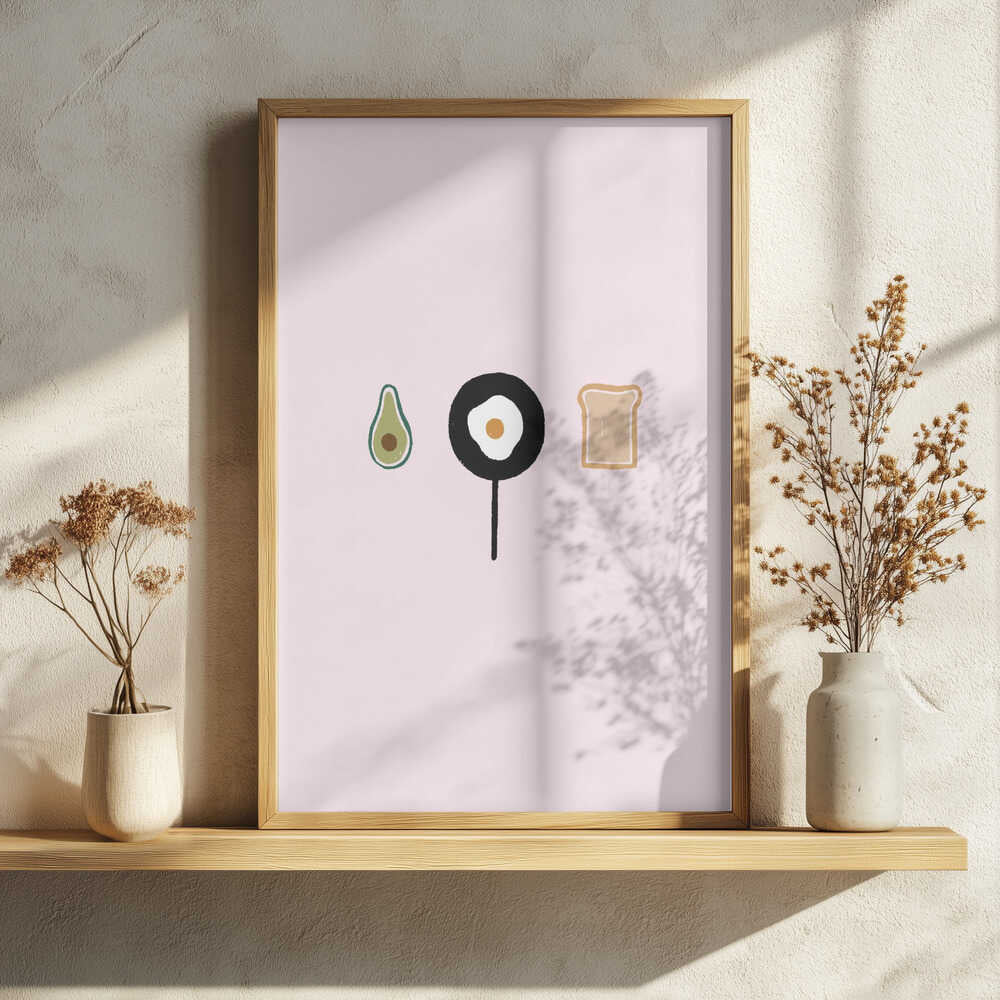 Avocado Egg Toast Art Print UK — Abstract Vibrant Wall Art — Kitchen — Wall It All Prints