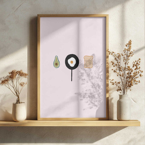 Avocado Egg Toast Art Print UK — Abstract Vibrant Wall Art — Kitchen — Wall It All Prints