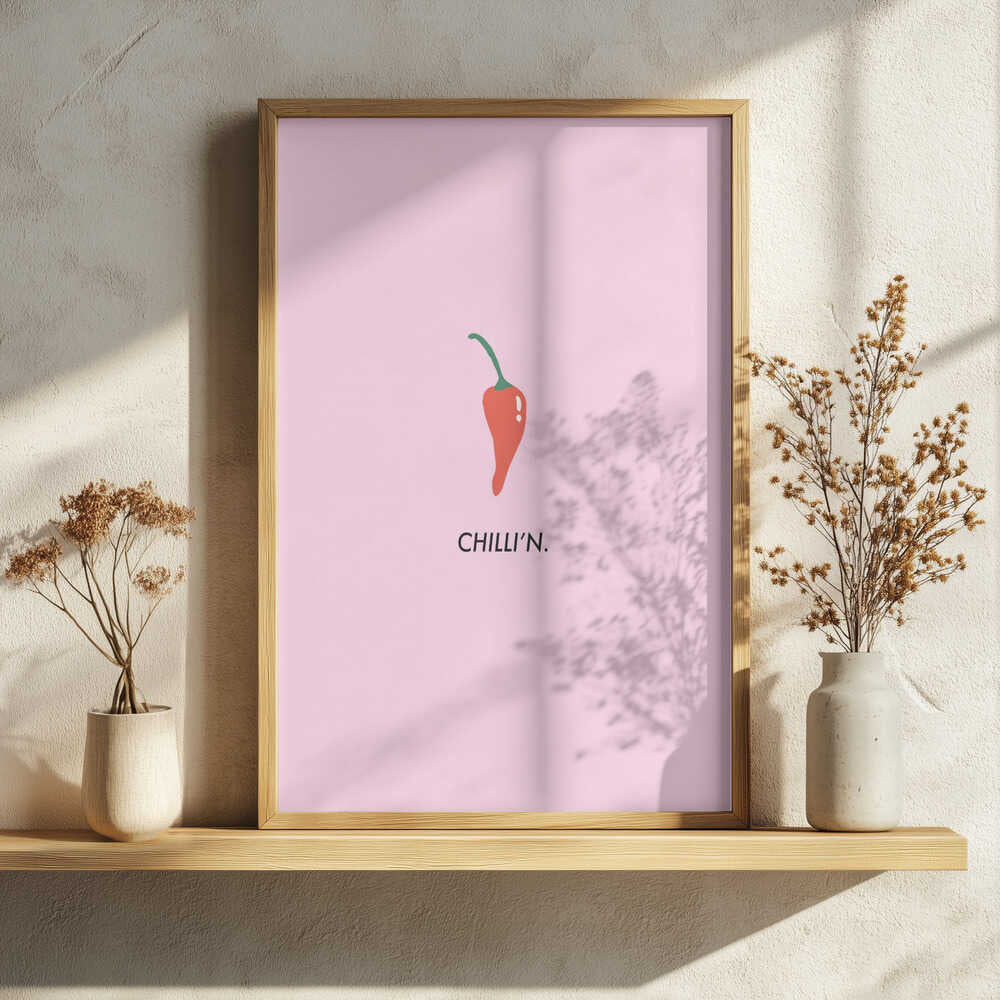 Chillin Chili Pepper Art Print UK — Food Vibrant Wall Art — Kitchen — Wall It All Prints