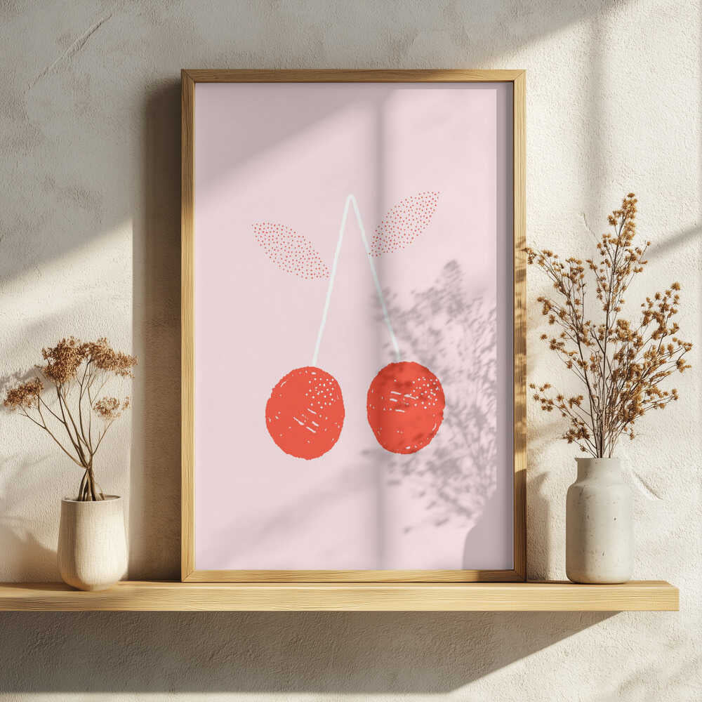 Sweet Red Cherries Art Print UK — Food Vibrant Wall Art — Kitchen — Wall It All Prints