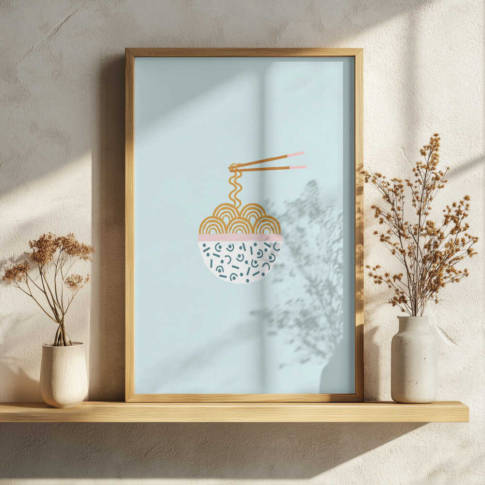 Chopsticks And Noodles Art Print UK — Japanese Calm Wall Art — Kitchen — Wall It All Prints