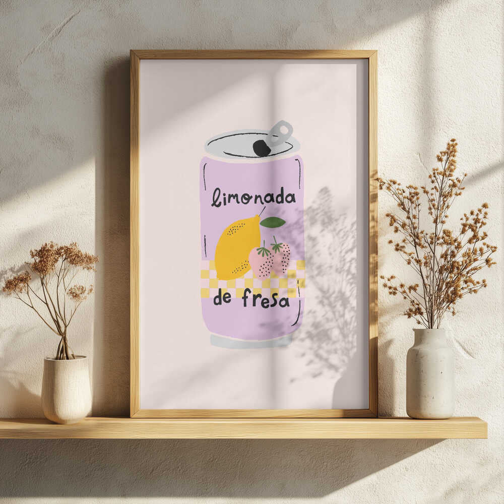 Strawberry Lemonade Can Art Print UK — Food Calm Wall Art — Kitchen — Wall It All Prints