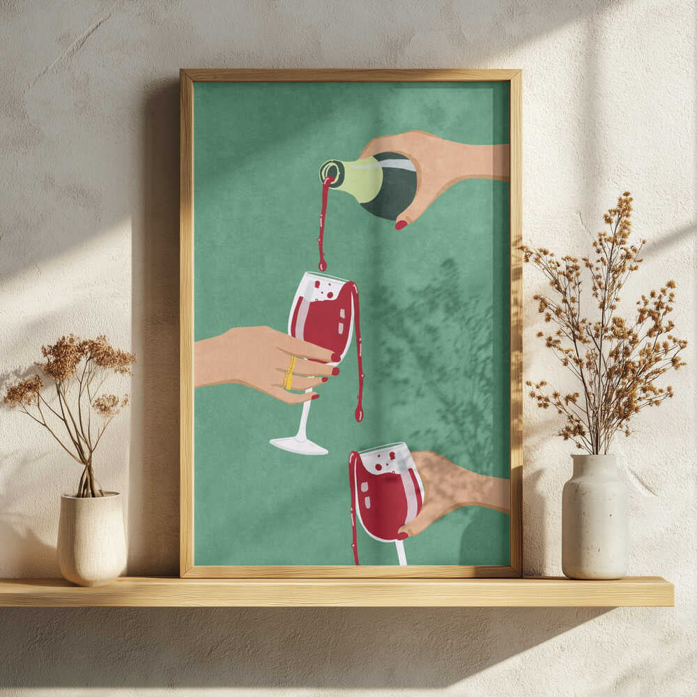Cheers Girls Art Print UK — Abstract Fresh Wall Art — Kitchen — Wall It All Prints