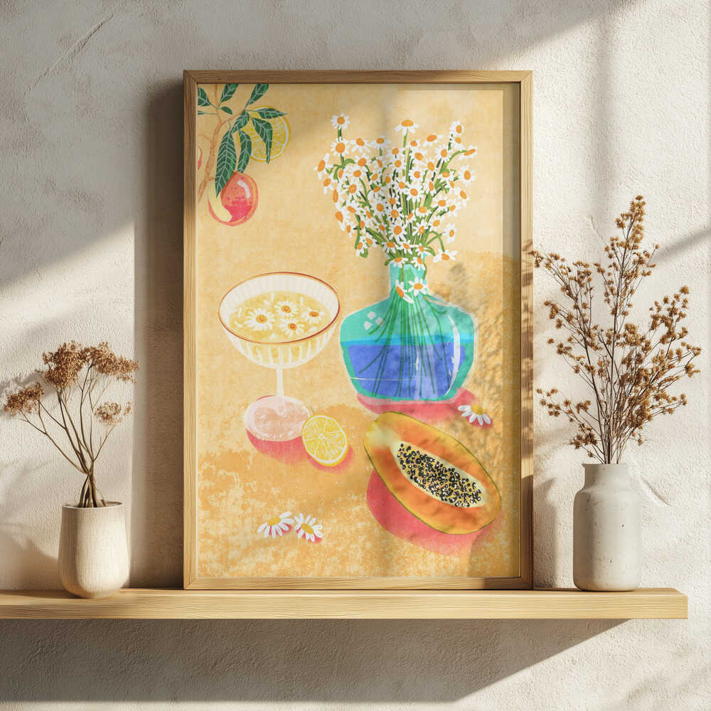 Summer Day Vibes Art Print UK — Botanical Vibrant Wall Art — Kitchen — Wall It All Prints