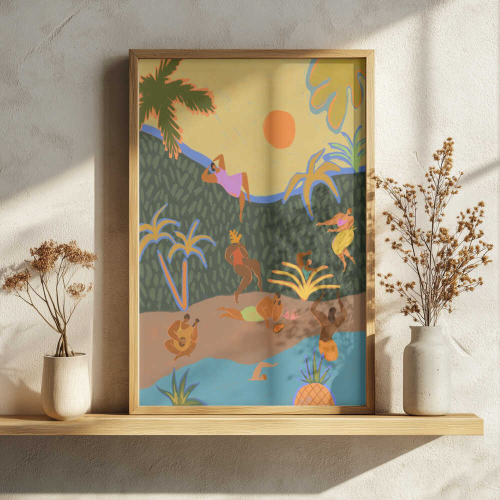 Summer Paradise Art Print UK — Portrait Vibrant Wall Art — Kitchen — Wall It All Prints