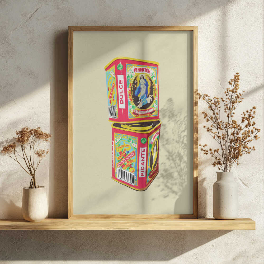 Spanish Paprika Cans Art Print UK — Vintage Vibrant Wall Art — Kitchen — Wall It All Prints