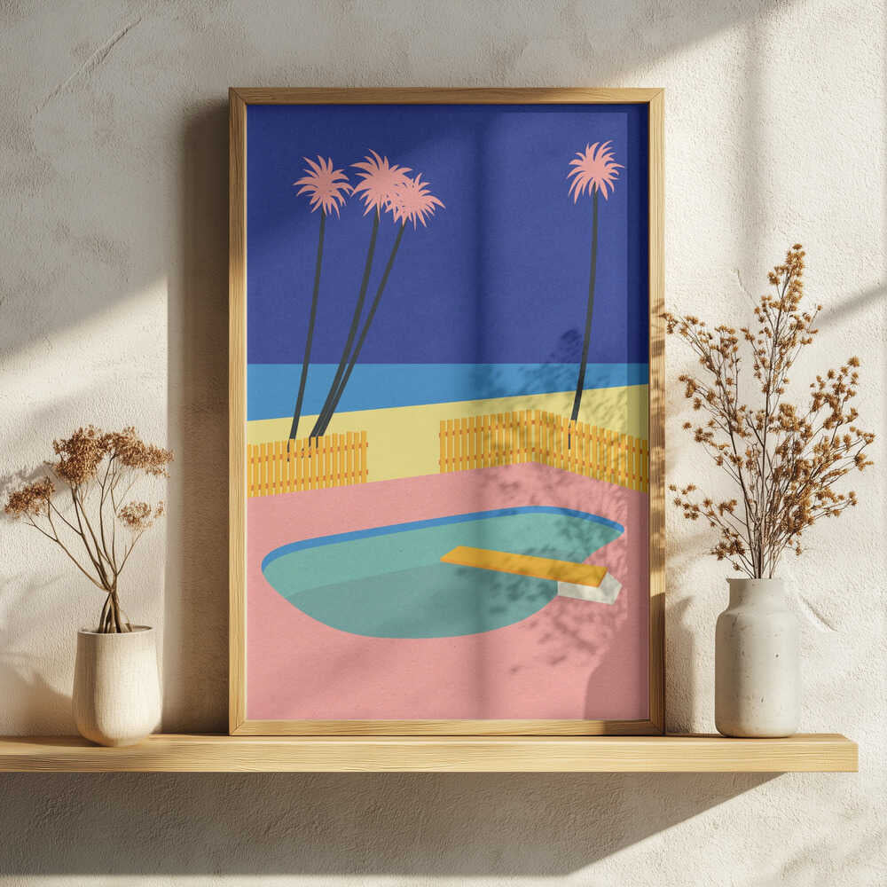 Malibu Beach Art Print UK — Landscape Vibrant Wall Art — Living Room — Wall It All Prints