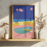Malibu Beach Art Print UK — Landscape Vibrant Wall Art — Living Room — Wall It All Prints