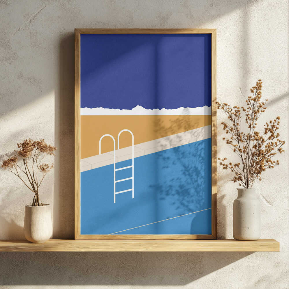 Desert Pool Art Print UK — Landscape Vibrant Wall Art — Living Room — Wall It All Prints
