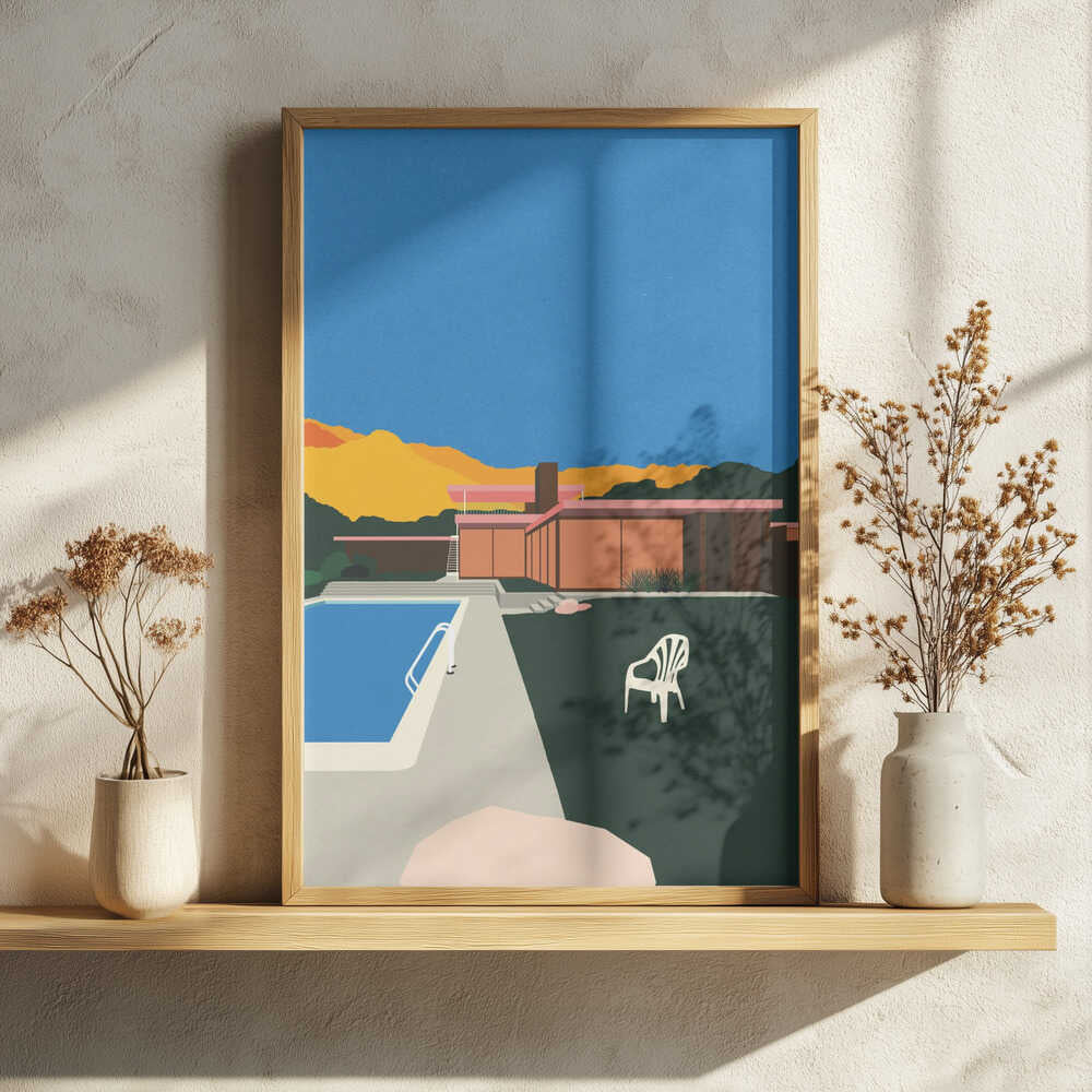 Kaufmann Desert House Poolside Art Print UK — Landscape Vibrant Wall Art — Living Room — Wall It All Prints