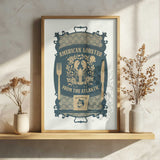Ornate American Lobster Sign Art Print UK — Vintage Vibrant Wall Art — Kitchen — Wall It All Prints