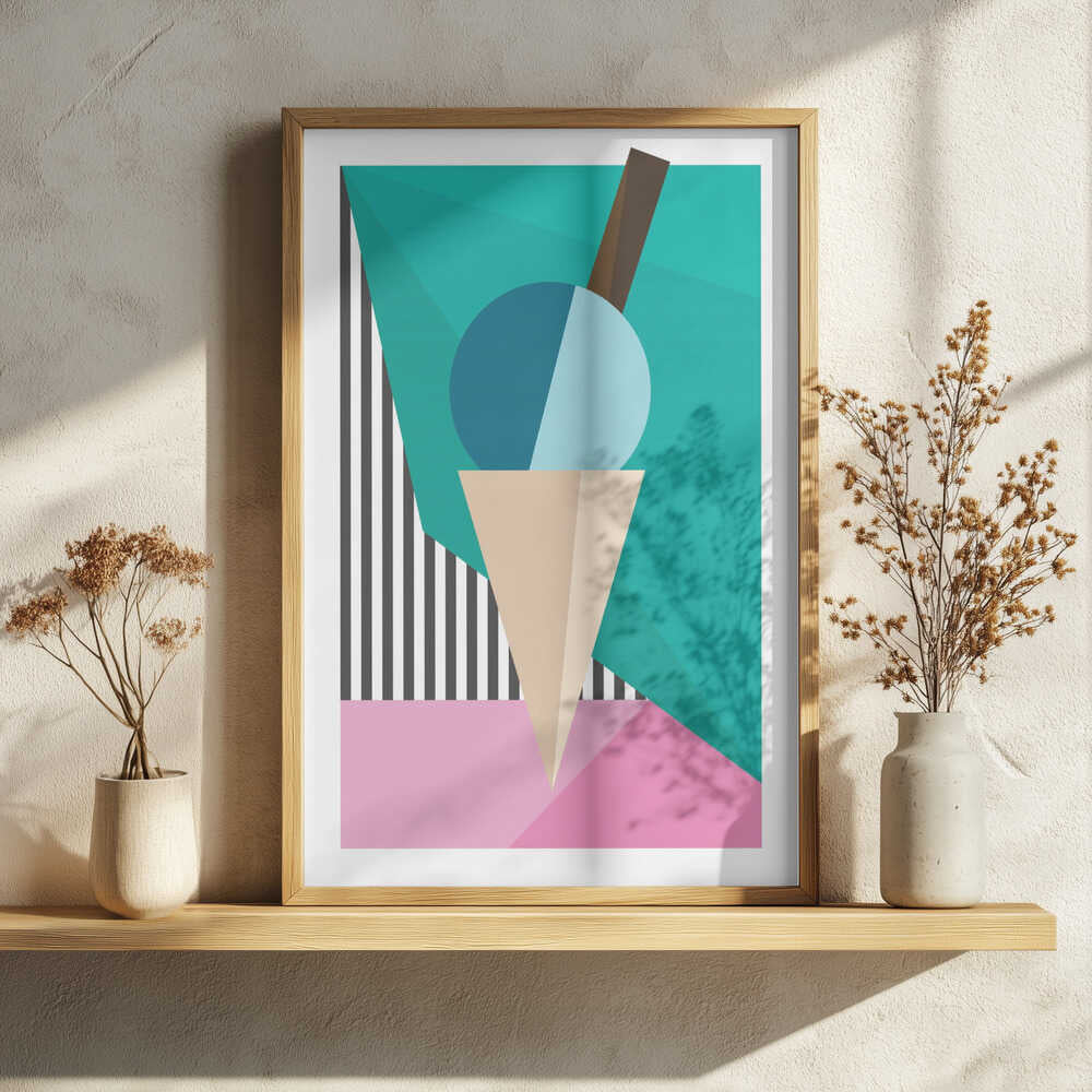 Retro Summer Scoop Art Print UK — Abstract Vibrant Wall Art — Kitchen — Wall It All Prints