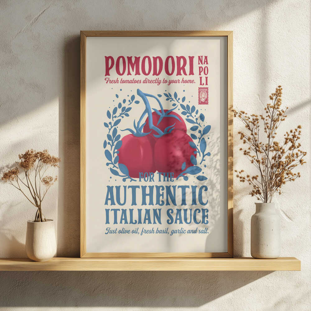 Vintage Italian Tomatoes Art Print UK — Food Vibrant Wall Art — Kitchen — Wall It All Prints