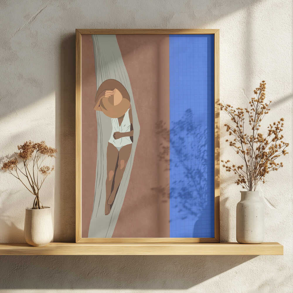 Serene Poolside Art Print UK — Abstract Minimal Wall Art — Office — Wall It All Prints