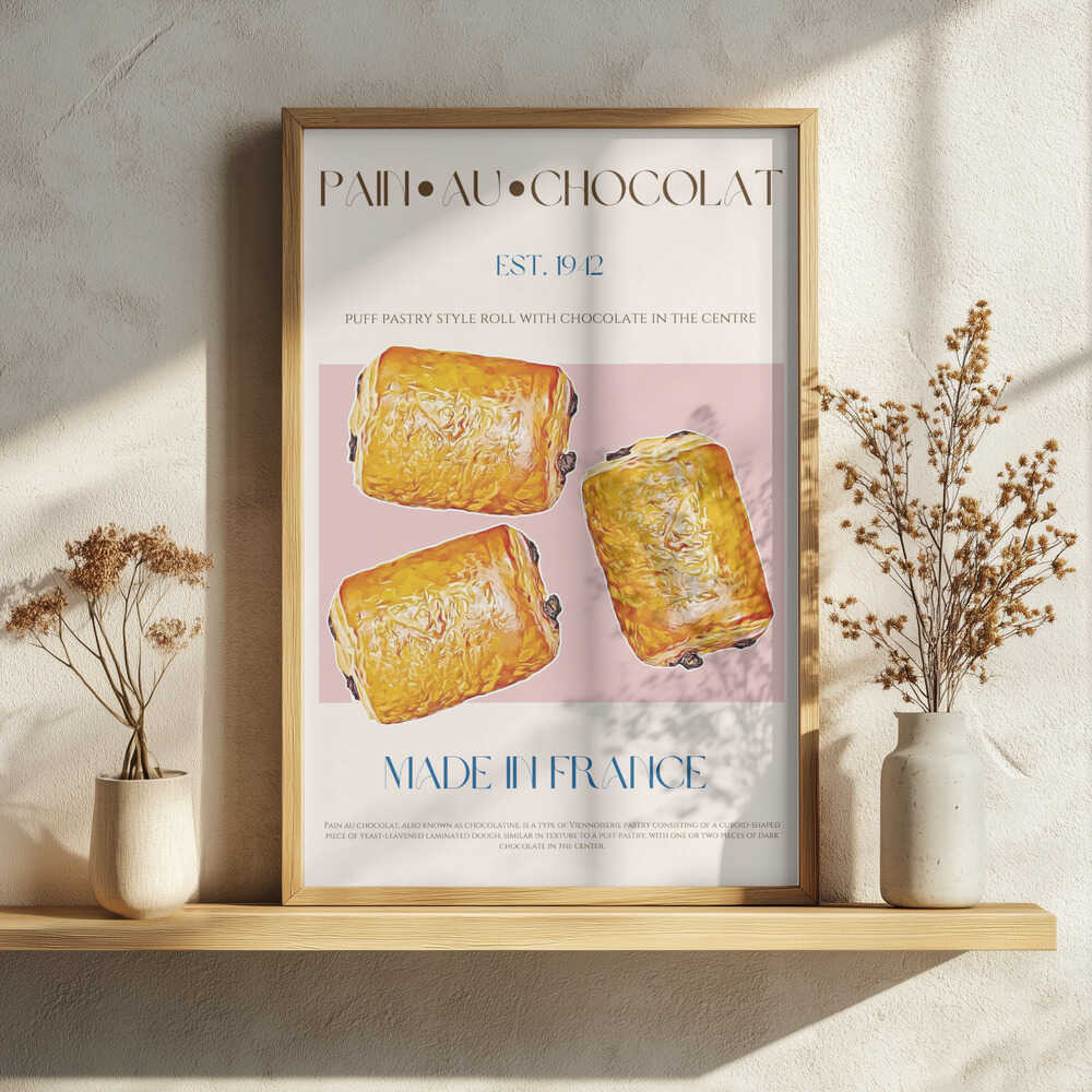 French Chocolate Pastries Art Print UK — Vintage Vibrant Wall Art — Kitchen — Wall It All Prints