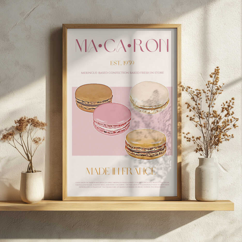 Classic French Macarons Art Print UK — Vintage Vibrant Wall Art — Kitchen — Wall It All Prints