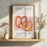 Golden German Pretzels Art Print UK — Vintage Vibrant Wall Art — Kitchen — Wall It All Prints