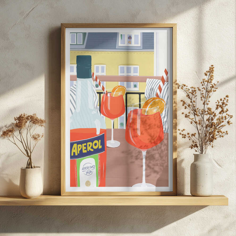 Vibrant Aperitivo Balcony Art Print UK — Food Vibrant Wall Art — Kitchen — Wall It All Prints