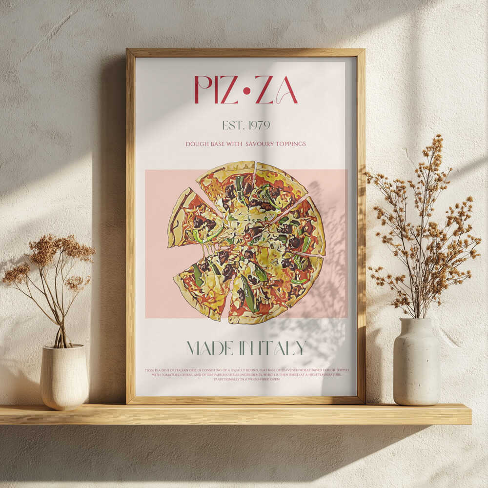 Made In Italy Pizza Art Print UK — Vintage Fresh Wall Art — Kitchen — Wall It All Prints