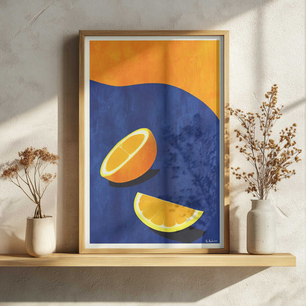 Fresh Orange Slices Art Print UK — Abstract Vibrant Wall Art — Kitchen — Wall It All Prints